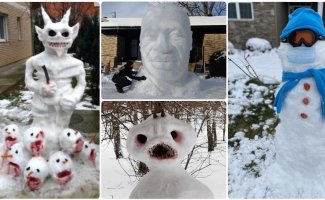 Какой год, такие и снеговики: 20 примеров народного креатива (21 фото)