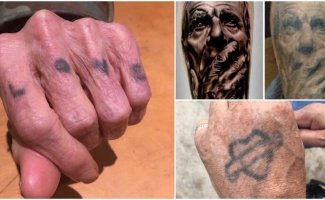 Наглядно о том, как будут выглядеть татуировки в старости (20 фото)