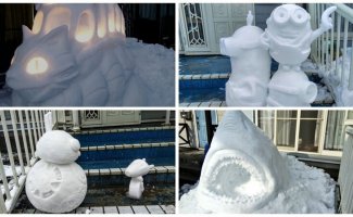 В Японии даже снеговики особенные (31 фото)